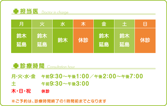 歯科医師担当表
